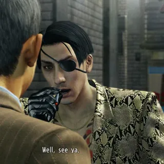 👋 Goro Majima Yakuza Well, see ya. yakuza, majima, goro, videogioco, benda sull'occhio telegram sticker