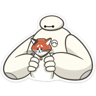 🙁 Baymax Dessin animé, Personnage, Robot, Chat, Mignon telegram sticker