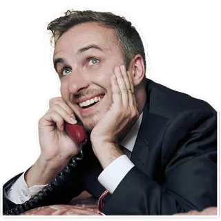 📱 mann, anzug, telefon, glücklich, schauspieler, business, anruf telegram sticker