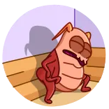 😨 inseto, desenho animado, cansado, exaustão, sentado telegram sticker