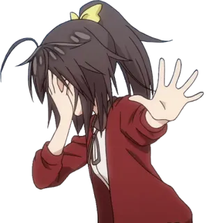 🤦 อนิเมะ, ผู้หญิง, ตัวละคร, ท่าทาง, อาย, คาวาอิ telegram sticker