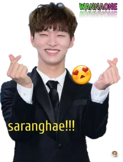 💓 saranghae!!! K-pop, amore, cuore, Wanna One whatsapp sticker