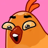 😮 frango, desenho animado, pássaro, animal, laranja telegram sticker