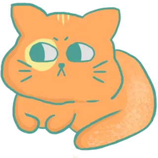 👀 gato, animal, fofo, laranja, desenho animado, adesivo whatsapp sticker
