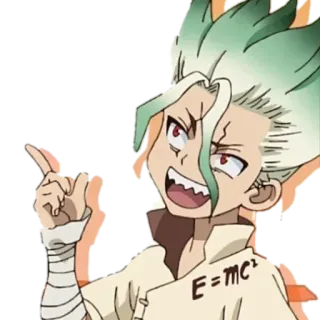 🤩 Senku Ishigami Dr. Stone E=mc² อนิเมะ, นักวิทยาศาสตร์, วิทยาศาสตร์, Dr. Stone, เซ็นคู อิชิงามิ telegram sticker