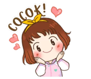 ☺️ cocok! lucu, gadis, hati, ceria, menggemaskan telegram sticker