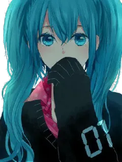 🤭 Hatsune Miku 01 อนิเมะ, โวคาลอยด์, มิกุ, ฮัตสึเนะ มิกุ, ผมสีฟ้า, ญี่ปุ่น telegram sticker