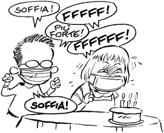🎂 SOFFIA!
FFFFFF!
PIÙ FORTE!
FFFFFF!
SOFFIA! dibujo animado, soplando, cumpleaños, pastel, fiesta, italiano, cómic telegram sticker