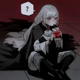 ⛓ ? アニメ, 質問, 吸血鬼, 飲酒, 女の子 telegram sticker