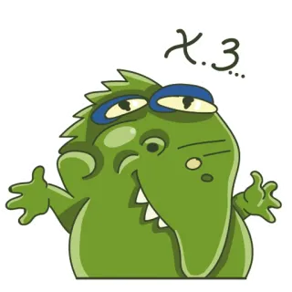🤷‍♀️ x.3... Mostro, Cartone animato, Carino, Animale, Verde, Divertente, Personaggio telegram sticker