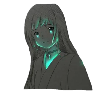 😊 Аниме, Девушка, Свечение, Мультфильм, Персонаж telegram sticker