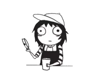 😕 Sarah Sarah's Scribbles dessin animé, croquis, illustration, Sarah Andersen, bande dessinée, personnage telegram sticker