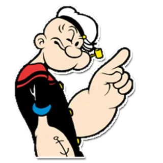 👉 Popeye desenho animado, marinheiro, Popeye, espinafre, quadrinhos telegram sticker