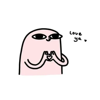 🕸 Love ya 사랑, 하트, 귀여운, 만화, 애정 telegram sticker