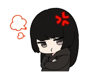 😠 enojado, anime, dibujos animados, emociones, frustrado telegram sticker