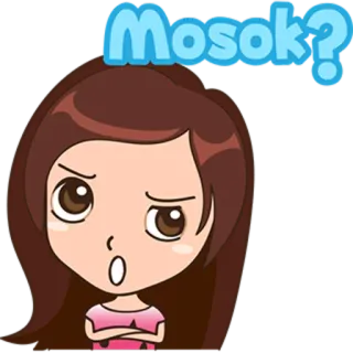 😱 Mosok? Desenho animado, Mulher, Adesivo, Pergunta, Expressão, Fofo telegram sticker