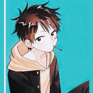 ❗️ Anime, Manga, Jongen, Lolly, Personage, Cartoon, Illustratie telegram sticker