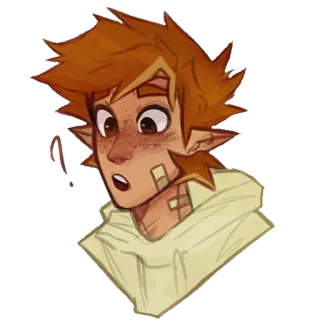 🤣 cartoon character, art, anime, elf, cartoon, hoodie telegram sticker