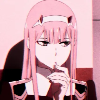 🍓 Zero Two Darling in the Franxx Anime, Pink, Zero Two, Darling in the Franxx, Hörner, Mädchen telegram sticker