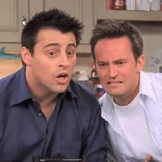 🧐 Joey Tribbiani Friends amis, joey tribbiani, matthew perry, chandler bing, série tv, comédie telegram sticker
