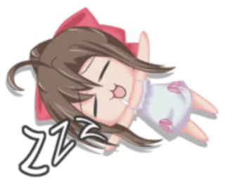 🐰 ZZZ śpiący, senny, chibi, anime, zmęczony, zzz telegram sticker