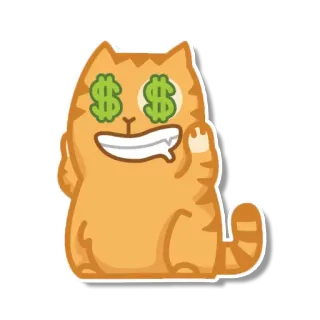 🤑 gato, dinero, dólar, dedo corazón, ofensivo, riqueza telegram sticker