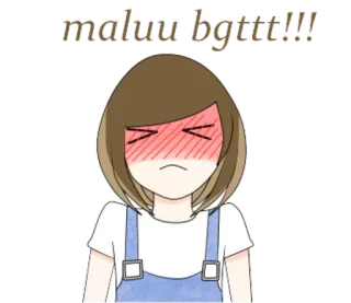😨 maluu bgttt!!! fille anime, rougissant, mignon, gêné(e) telegram sticker