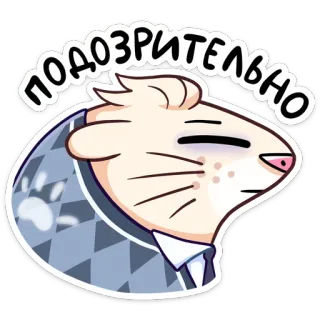 😑 подозрительно suspicious, hamster, cute, animal, cartoon, expression telegram sticker