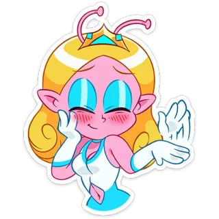 ☺️ Dibujo animado, Alien, Chica, Princesa, Rubia, Linda, Animado telegram sticker