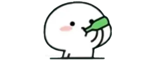 🍚 Desenho animado, Bebendo, Garrafa, Álcool, Fofo whatsapp sticker