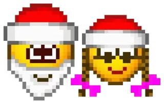 🎅 크리스마스, 산타클로스, 이모티콘, 겨울, 휴일, 픽셀아트 whatsapp sticker