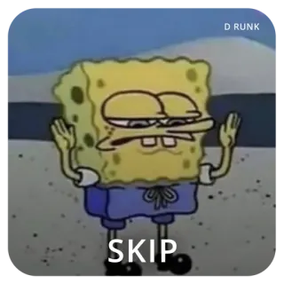 🤥 Spongebob Squarepants SKIP spongebob, meme, pular, desenho animado telegram sticker