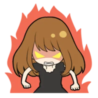 😡 brava, desenho animado, menina, chateada, zangada, frustrada whatsapp sticker