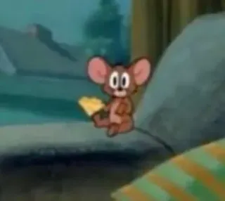 🤍 Jerry Mouse Tom and Jerry 만화, 쥐, 동물, 제리, 치즈, 애니메이션 telegram sticker