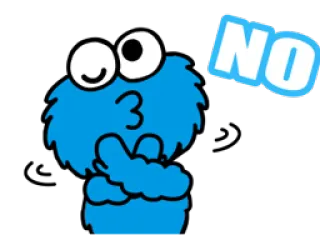 ❌ Cookie Monster NO krümelmonster, nein, sesamstraße, cartoon whatsapp sticker