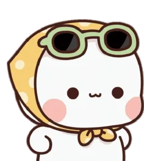 🙂 Desenho animado, Óculos de sol, Fofo, Lenço de cabeça, Simples whatsapp sticker