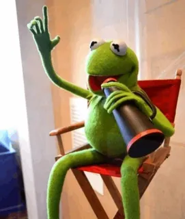 🎥 Kermit Kermit the Frog, Muppets, director, movie, film telegram sticker