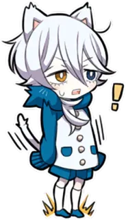 😱 Chibi, Kot, Anime, Manga, Słodkie, Wykrzyknik, Kreskówka, Kawaii telegram sticker