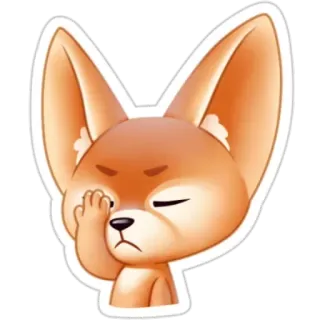 🤦‍♀️ zorro, animal, dibujos animados, dedo corazón, ofensivo telegram sticker