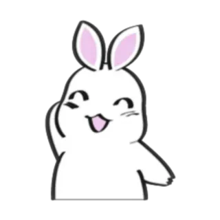 😅 animal, lapin, mignon, dessin animé, kawaii, lapinou whatsapp sticker