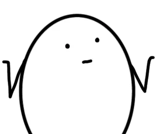 🥚 Blob, Minimalista, Rabisco, Branco, Simples, Desenho animado, Inexpressivo, Ovo telegram sticker