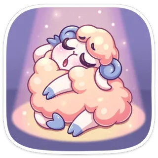 ☺️ овца, милый, пушистый, животное, мультфильм whatsapp sticker