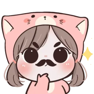 🐱 cute, cartoon, animal, sticker, kawaii, pink, cat, disguise telegram sticker
