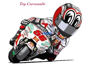 🙃 Toy Curveando moto, course, sport, dessin animé whatsapp sticker