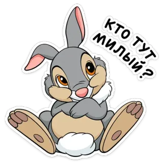 ☺️ КТО ТУТ МИЛЫЙ? lapin, mignon, dessin animé, animal, lapinou telegram sticker