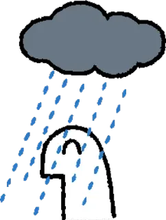 ☔ nuvola, pioggia, triste, blob, piangere, meteo telegram sticker