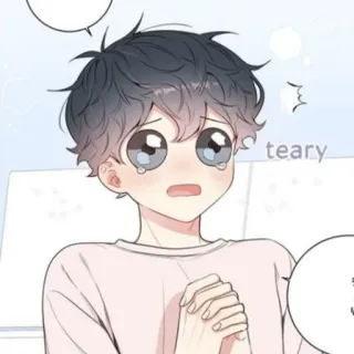 🐚 teary Аниме, Парень, Плачет, Слезы, Грустный whatsapp sticker