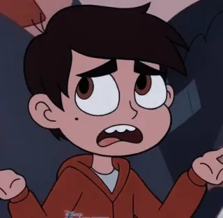 🤷‍♂️ Marco Diaz Star vs. the Forces of Evil cartoon, character, animation, worried, cartoon character telegram sticker