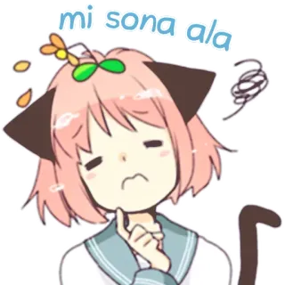 😣 mi sona ala anime, girl, thinking, cute, confused whatsapp sticker