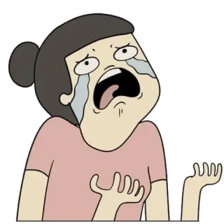😂 piangere, donna, triste, cartone animato, emozioni, angosciata, lacrime telegram sticker